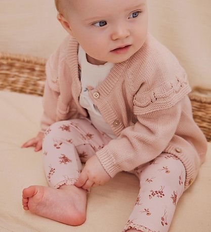 En Fant Leggings - AOP - Peach Písk M. Blóm