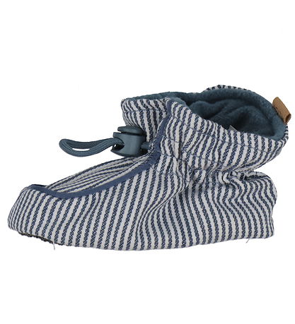 Melton Slippers - Striped - Dark Denim