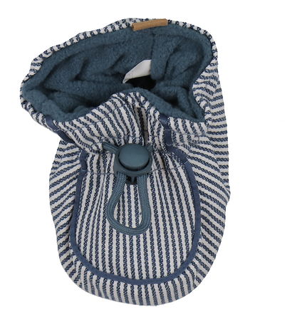 Melton Slippers - Striped - Dark Denim