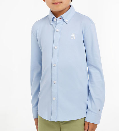 Tommy Hilfiger Hemd - Monogram Stretch - Breezy Blue