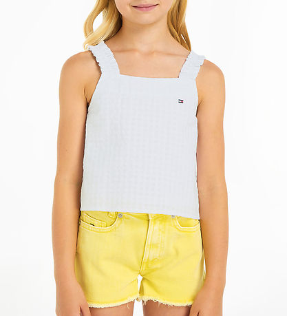 Tommy Hilfiger Topp - Seersucker Gingham - Vit