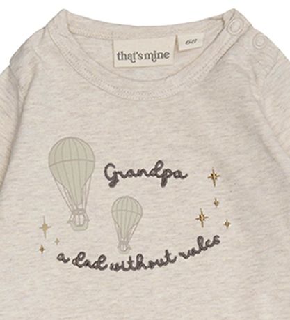 That's Mine Bodysuit l/s - Billie Grandpa - Cream Melange