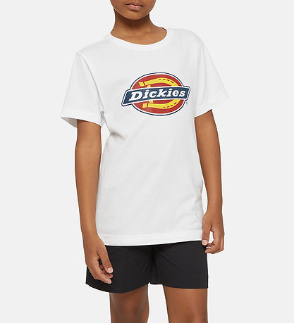 Dickies Stuttermabolur - Ungmenni Lógó - Hvítur