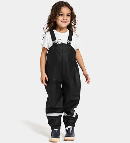 Didriksons Regnbuxur M. axlaböndum - PU - Splashman - Svart