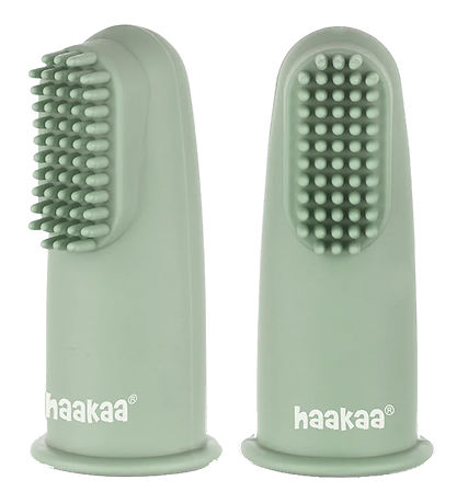 Haakaa Finger Toothbrush - 2-Pack - Pea Green