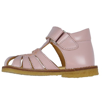 Angulus Sandals - Heart Sandal - Pale Rose/Rose Glitter