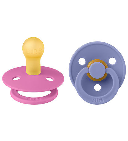 BIBS Colour Pacifiers - 2-Pack - Size 1 - Round - Bubblegum/Peri