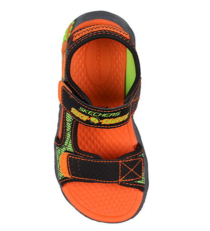 Skechers Sandals w. Light - Creature Splash - Black/Orange