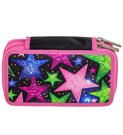Jeva Pencil Case w. Contents - Twozip - Shimmer Rainbow