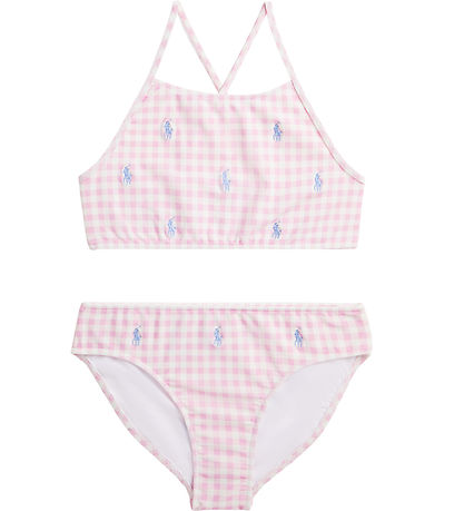 Polo Ralph Lauren Bikini - Pink/Weiß Kariert m. Logos