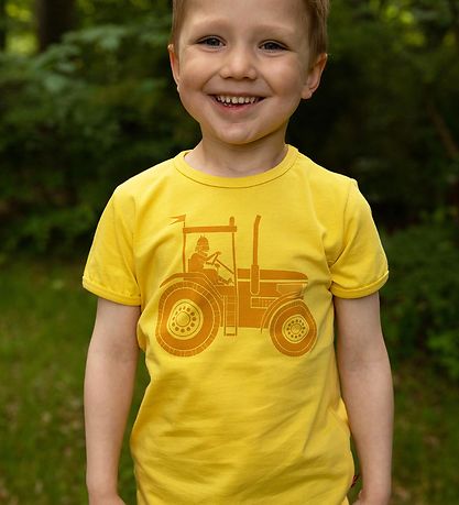 Danef T-shirt - Danebasic - Faded Yellow Tractor