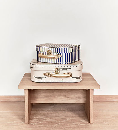 OYOY Cardboard Suitcase - 2 pcs - Crocodile & Stripe - Beige