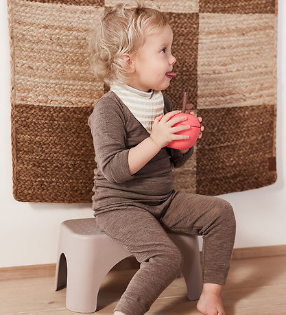 OYOY Becher m. Strohhalme - Apfel - Silikon - Cherry Red