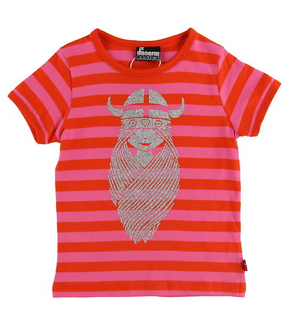 Danef T-shirt - Danebasic - Bright Red/Super Pink Freja