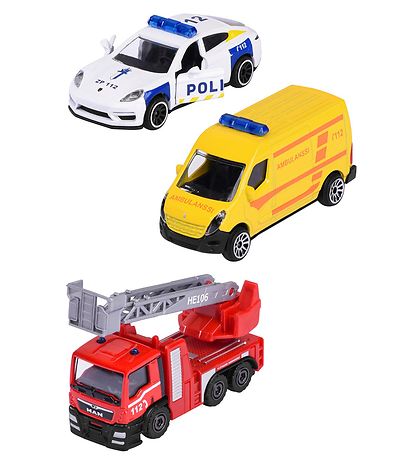 Majorette Leikfang - 3 Partar - Björgunarbílar
