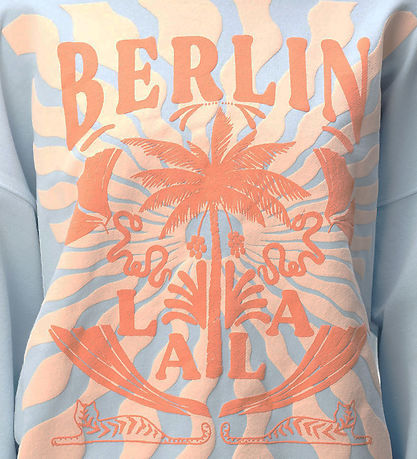 Lala Berlin Kapuzenpullover - Irina - Sunset Palm Kaschmir Blue