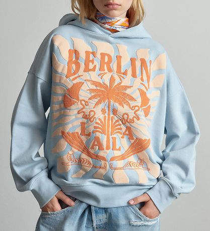 Lala Berlin Kapuzenpullover - Irina - Sunset Palm Kaschmir Blue