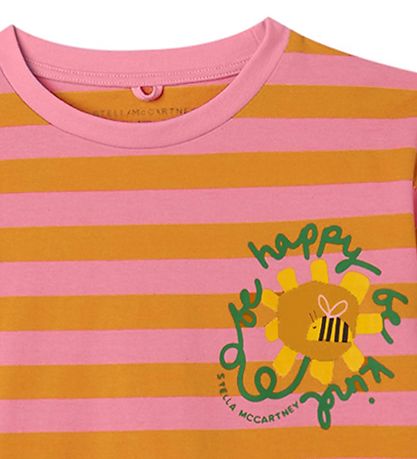 Stella McCartney Kids T-shirt - Pink/Orange Striped w. Print