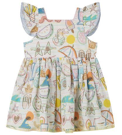 Stella McCartney Kids Kjóll M. Bloomers - Hvítt/Pastel