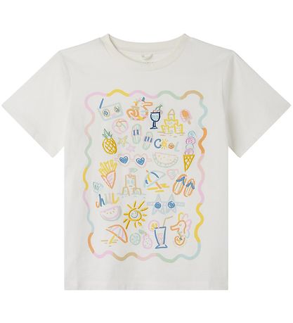 Stella McCartney Kids Stuttermabolur - Hvítt/Pastel