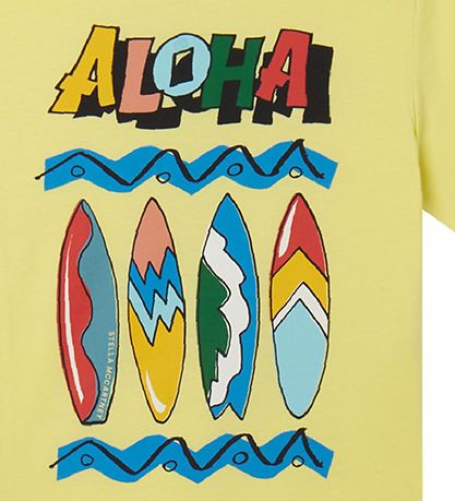 Stella McCartney Kids Stuttermabolur - Gult M. Brimbretti