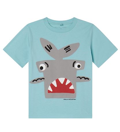 Stella McCartney Kids T-shirt - Light Blue w. Shark