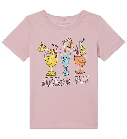 Stella McCartney Kids Stuttermabolur - Bleikt M. Drykkir