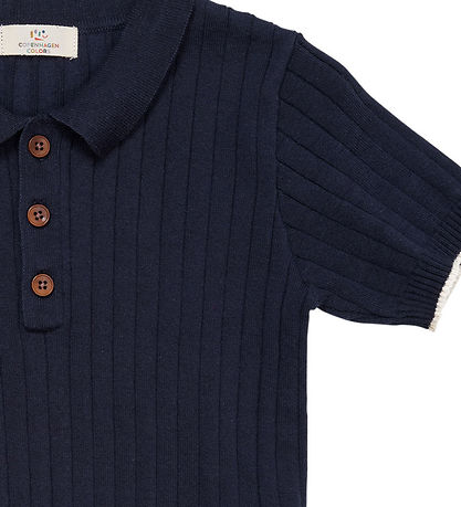 Copenhagen Colors Polo - Knitted - Navy/Cream Comb.
