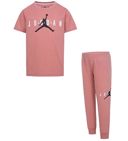 Jordan Set Joggingbroek T Shirt Duurzaam Rood Stardust KW BE