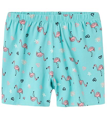 Name It Pyjama Set - Flamingo - Pool Blue