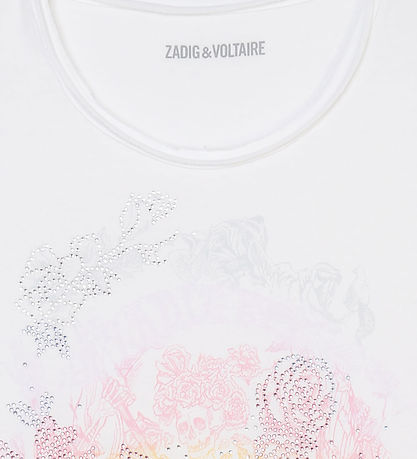 Zadig & Voltaire T-Shirt - Angel - Weiß m. Print/Strassstein