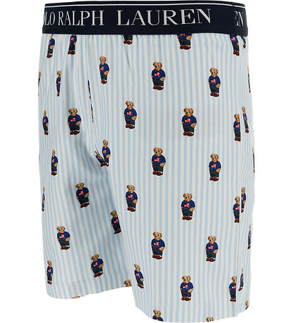 Polo Ralph Lauren Pyjama set - Wit/Blauw Gestreept m. Knuffel