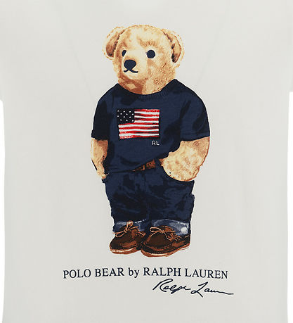 Polo Ralph Lauren Pyjama set - Wit/Blauw Gestreept m. Knuffel