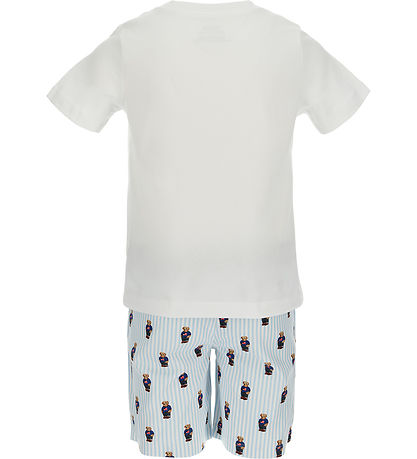 Polo Ralph Lauren Schlafanzug - Weiß/Blau m. Kuscheltier
