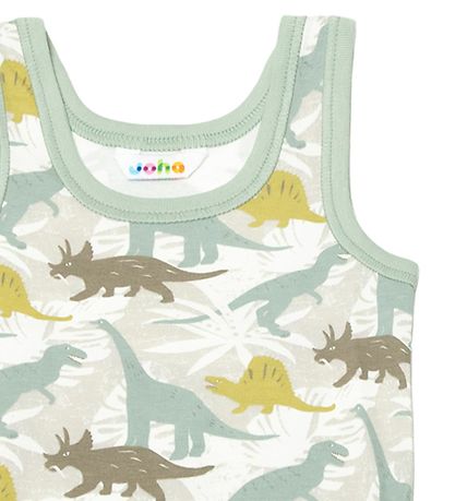 Joha Unterhemd - Off White/Mattgrün m. Dino