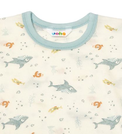 Joha T-shirt - Wool - Dusty Blue w. Fish