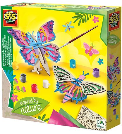 SES Creative Creation Set - Decorate Butterflies in wood