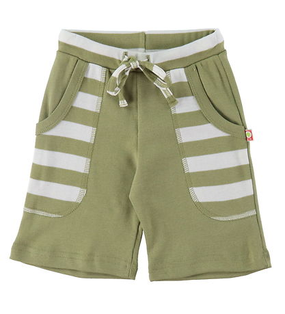 Katvig Shorts - Grün/Weiß gestreift