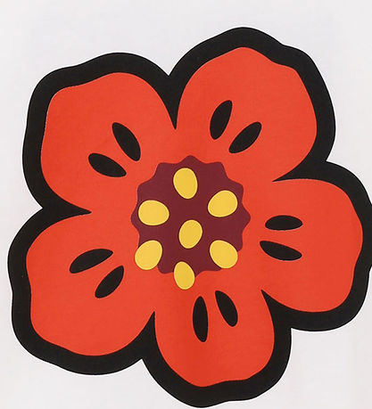 Kenzo T-shirt - Ivory/Red w. Flower
