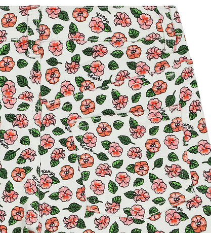 Kenzo Stuttbuxur - Gallaefni - Ivory/Bleikt M. Blóm