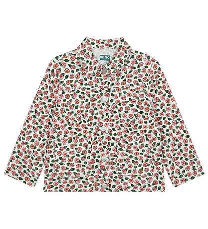 Kenzo Jeansjacke - Ivory/Pink m. Blumen