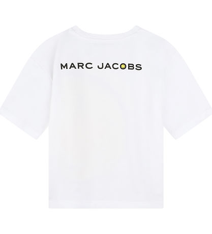 Little Marc Jacobs Stuttermabolur - Hvítt/Gult M. Smiley
