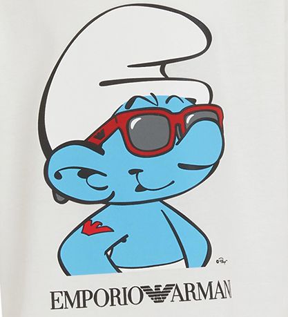 Emporio Armani T-shirt - White w. Smurf