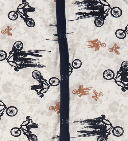 Joha Nightsuit - Bamboo - Off White/Navy Blue w. Bicycle