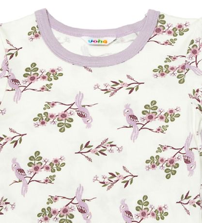 Joha Pyjama Set - Bamboo - Off White/Purple w. Parrot