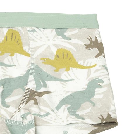 Joha Boxershorts - Off White/Mattgrün m. Dino