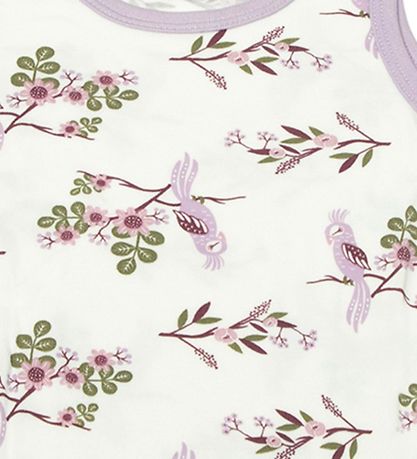 Joha Undershirt - Bamboo - Off White/Purple w. Parrot