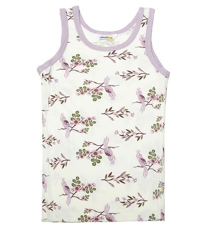 Joha Undershirt - Bamboo - Off White/Purple w. Parrot