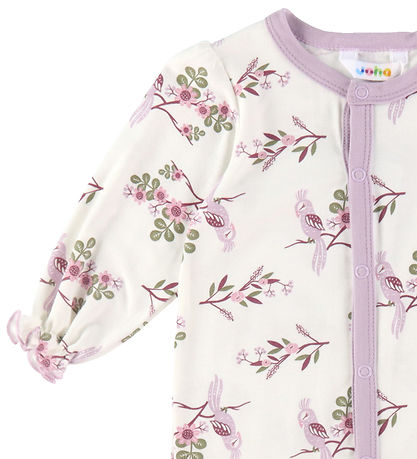 Joha Nightsuit - Bamboo - Off White/Purple w. Parrot