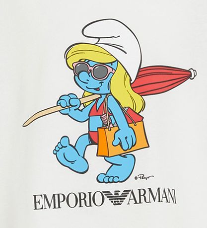 Emporio Armani Stuttermabolur - Hvítur M. Strumpur Fínn
